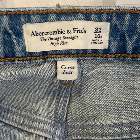 Abercrombie and Fitch the vintage straight high-rise curve love size 33 - Picture 6 of 6